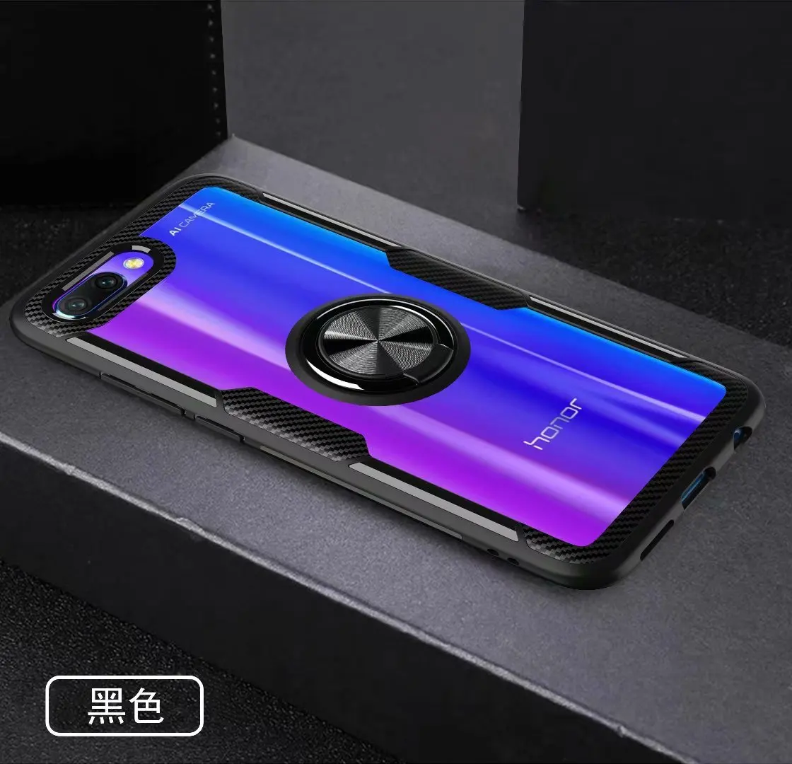 Для huawei honor 10 чехол с кольцом-подставкой, магнит, прозрачный противоударный защитный чехол на заднюю панель для huawei honor 10, оболочка