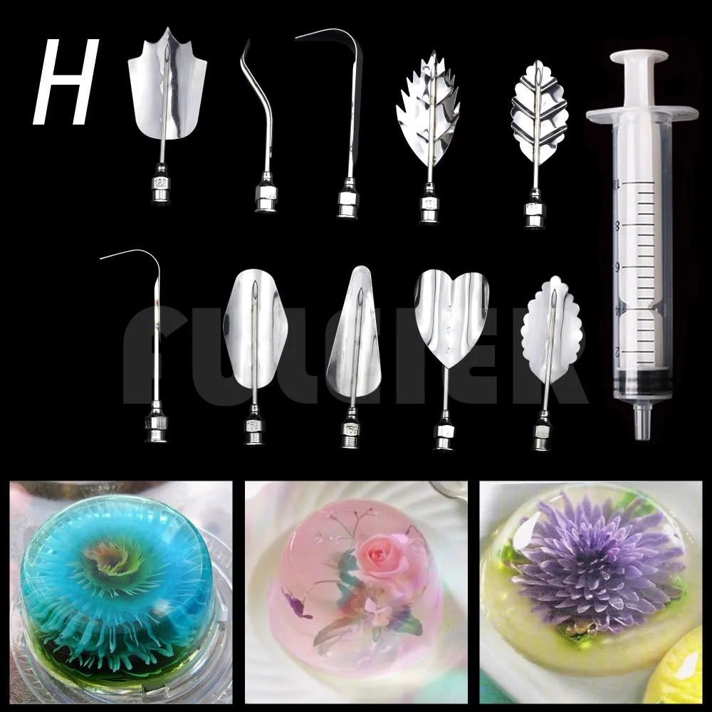 11pcs/set 3D Jelly Flower Art Tools Russian Tulip Nozzles Gelatin Art Tool Jello Gurbias Nozzles Pastry Tips Cake Baking tools