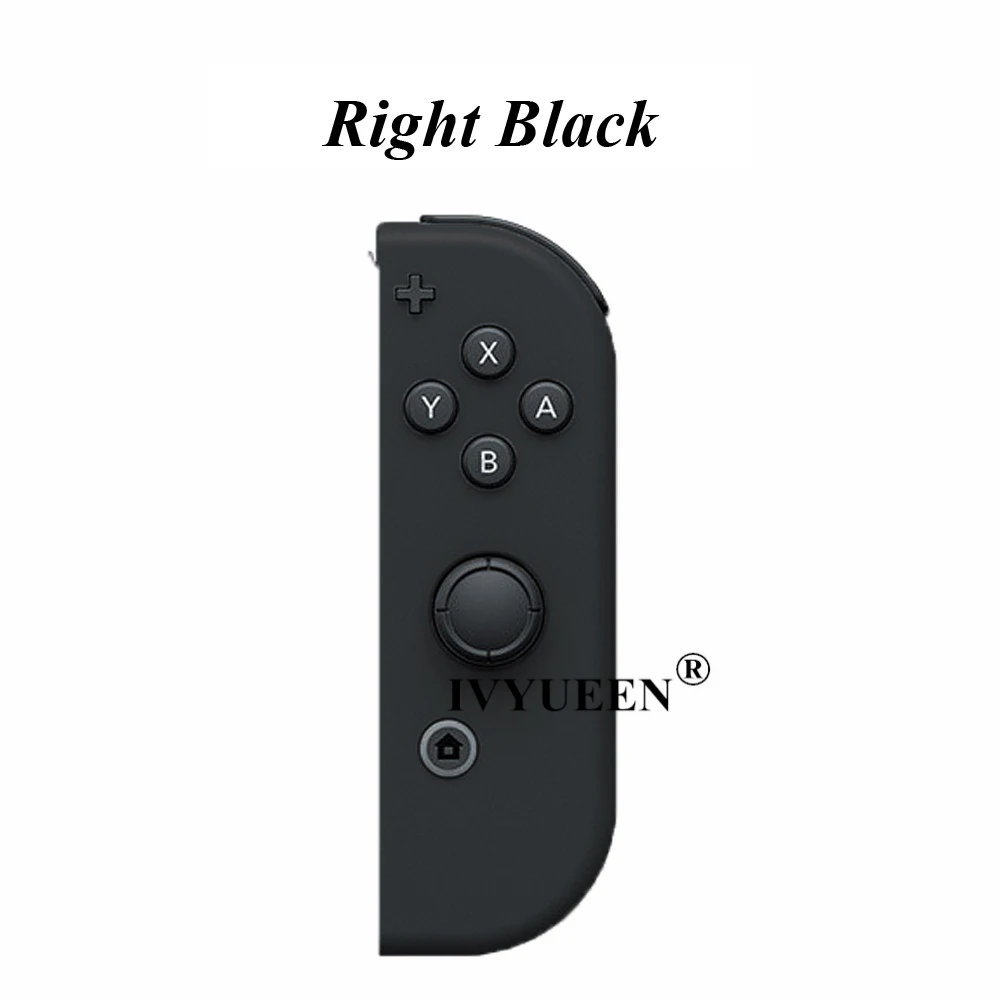 IVYUEEN/сменный чехол-накладка для пульта дистанционного управления Kind Switch NS Joy-Con, чехол для контроллера JoyCons, зеленый, розовый, белый, запасные части - Цвет: Right Black