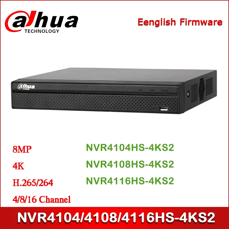 Компактный сетевой видеорегистратор Dahua NVR4104HS-4KS2 NVR4108HS-4KS2 4/8/16 Channel Compact 1U 4K &amp H.265 Lite