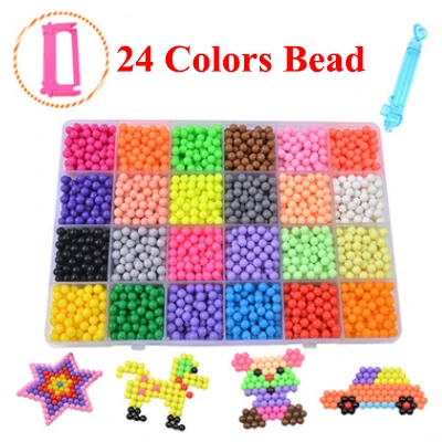 24 Color Beads 10/15/24 Цвета 3000 шт. распыления воды волшебные шарики DIY Kit мяч игра головоломка, ручная работа 3D Головоломка Развивающие игрушки дропшиппинг 006 - Цвет: 24 Color Beads