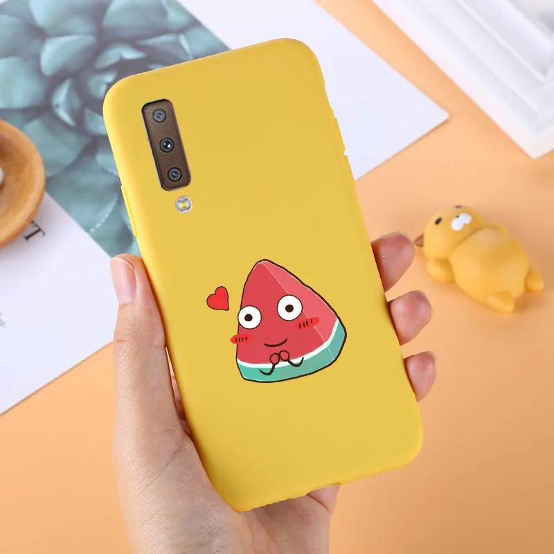 A72018 чехол для Samsung Galaxy A7 2018 A750F SM-A750F милый мультяшный кролик клубника любовь
