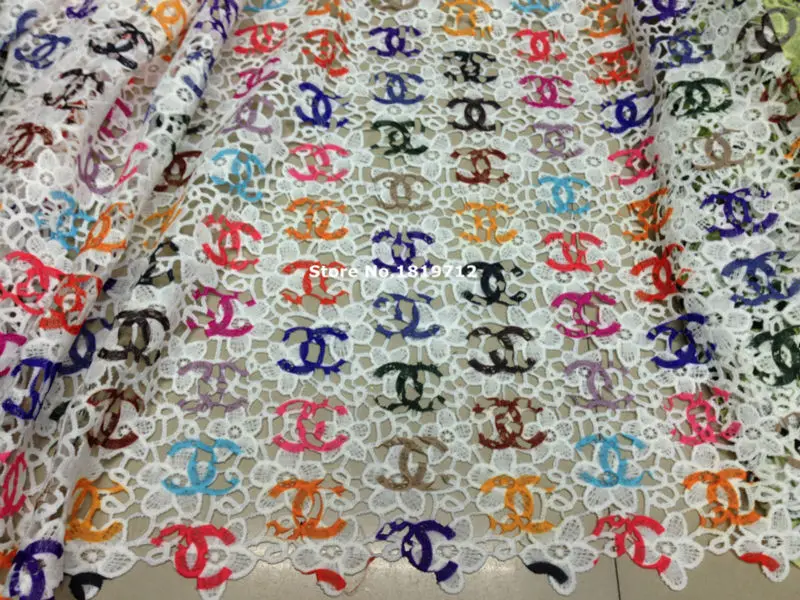 Довольно растворимый в воде африканский шнур кружевная ткань гипюр для женщины