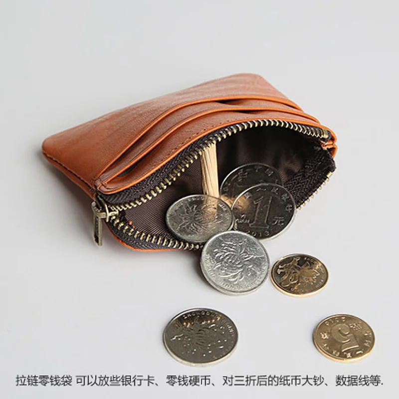 AETOO мужской кожаный мини кошелек ручной работы на молнии короткий Стильный