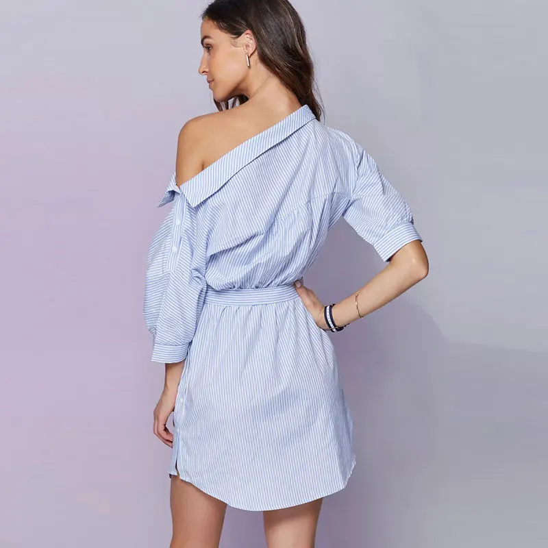 Женское платье с открытыми плечами в полоску|dress trendy|dresses for large womendress david |