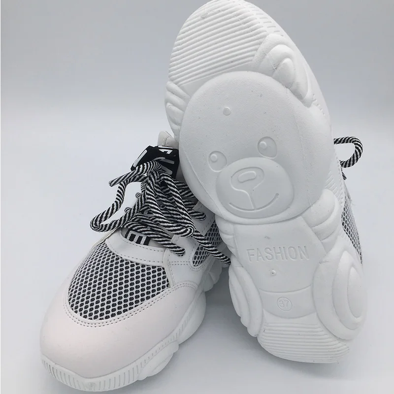 Женская Повседневная обувь из сетчатого материала кроссовки на толстой плоской