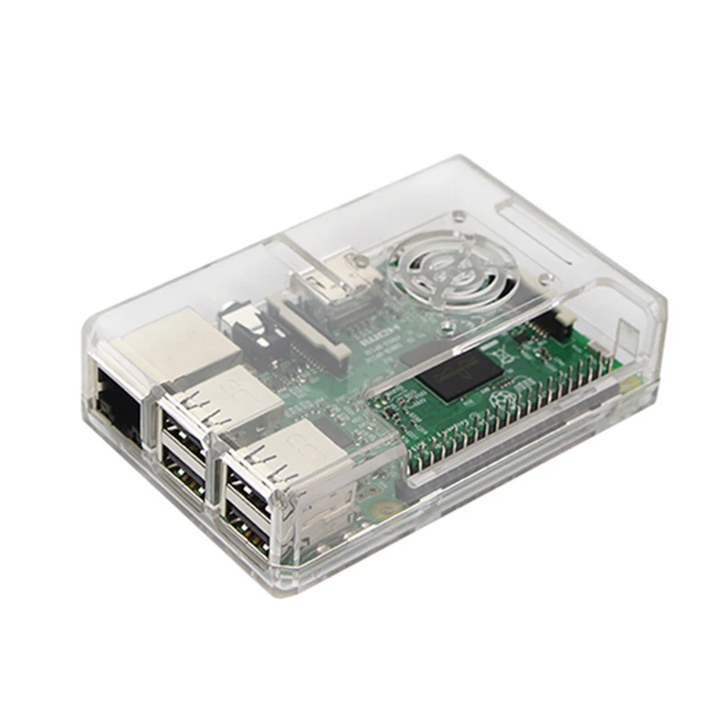 Черный прозрачный чехол для Raspberry Pi 3 защитный из АБС пластика съемный с