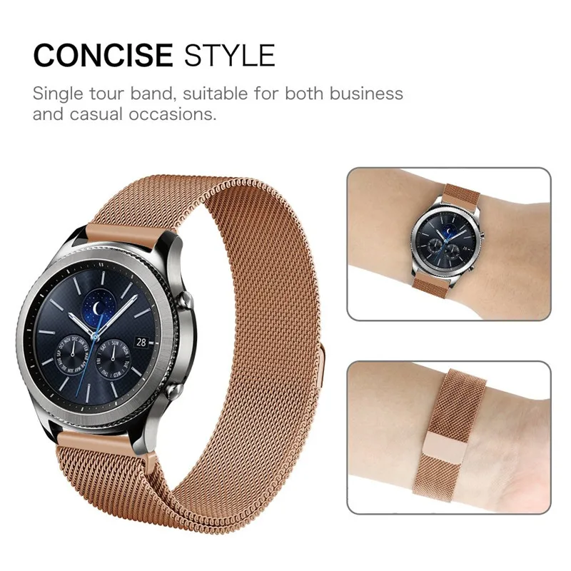 Миланская петля для samsung Galaxy Watch Active 40 мм полосы 20 мм 22 мм браслет на запястье для gear S3/S2 Frontier классический ремешок