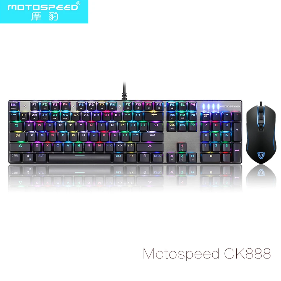 Motospeed CK888 RGB подсветка игровая механическая клавиатура и мыши набор мышей с 1 8 м