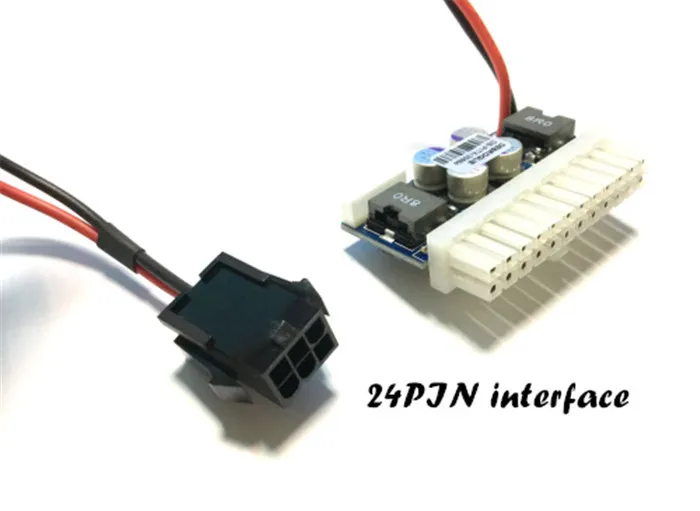 PCI E 6 контактный Женский вход DC ATX 250W 24pin модуль питания Swithc Pico PSU Car Auto Mini ITX