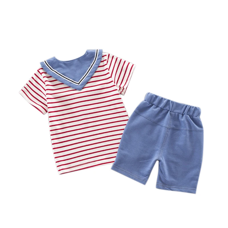 Children's CostumesBoys and Girls Small Naval Sailor Uniforms T-shirt Shorts Toddler Casual Outfits Sets | Детская одежда и