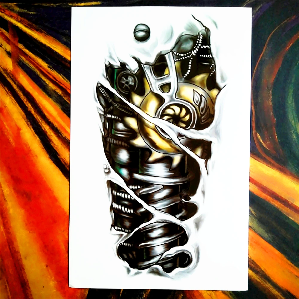 Металлическая тату-наклейка на руку 21 х15 см | Красота и здоровье