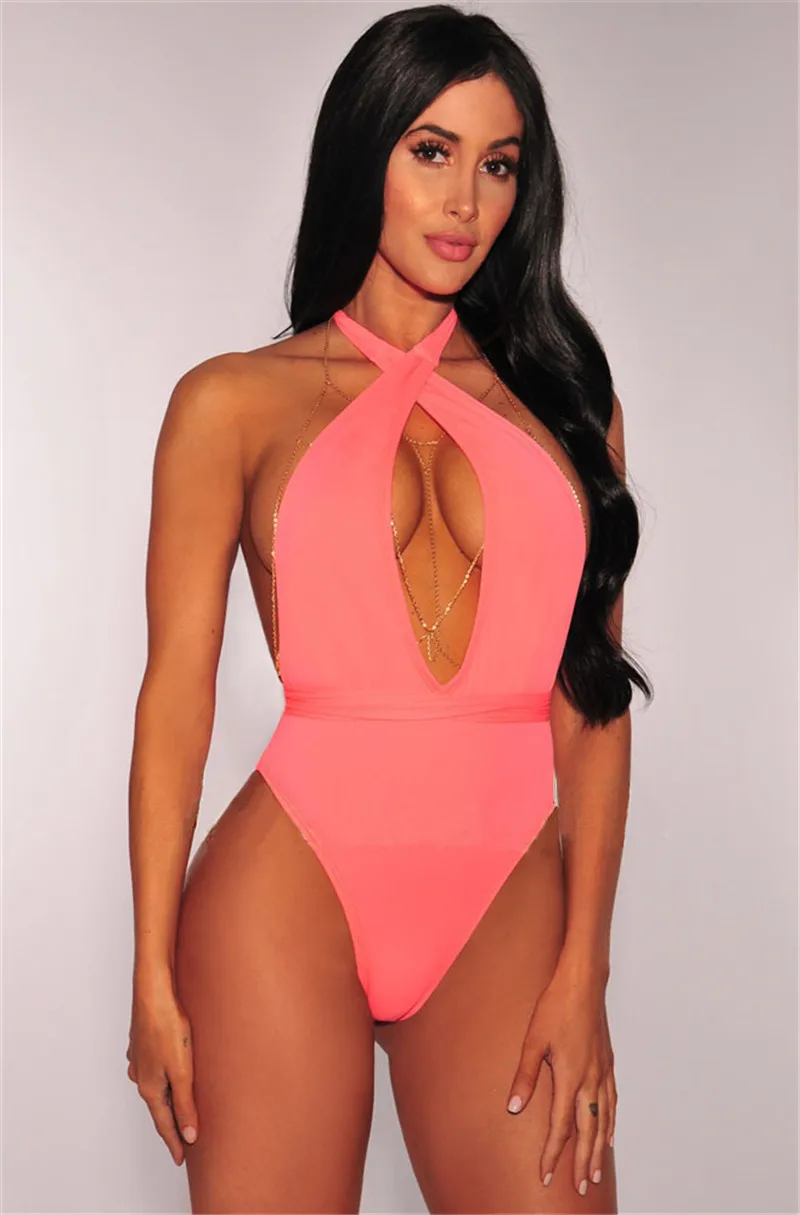 Женское облегающее трикотажное боди без рукавов летний длинный бандажный