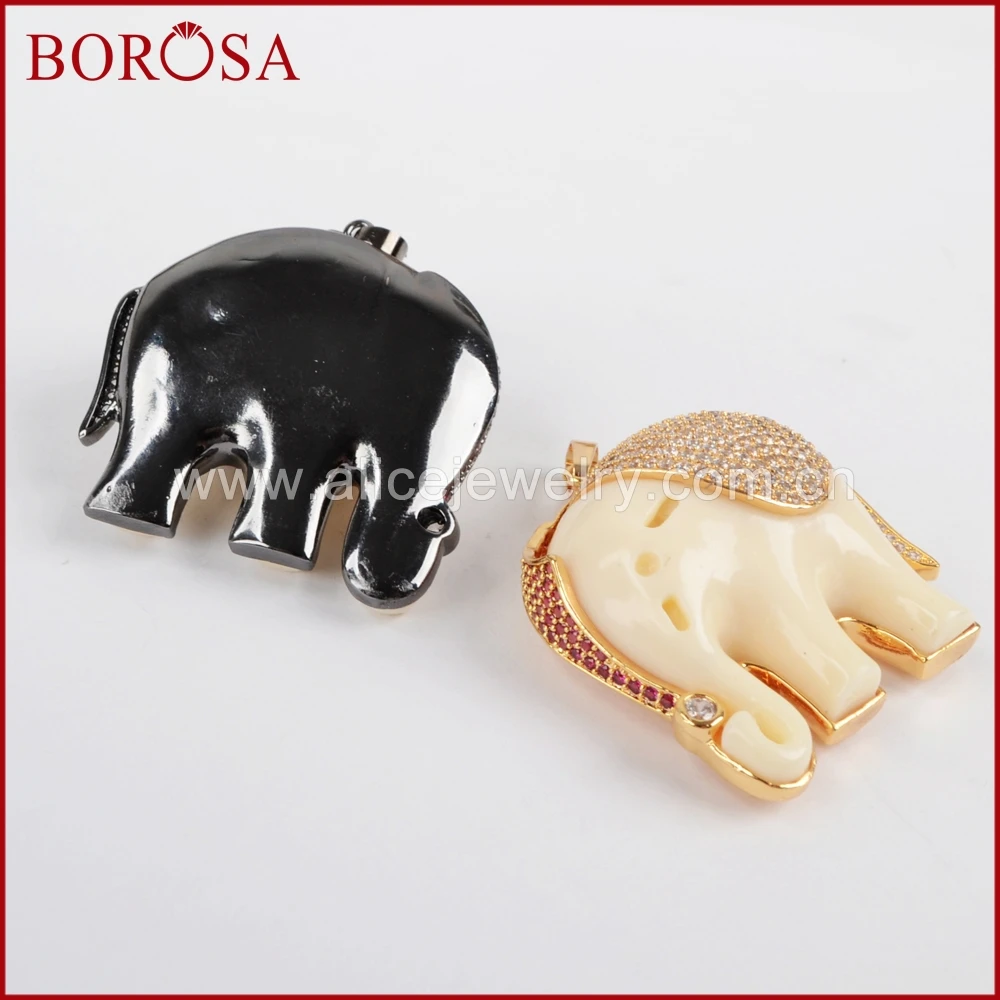 BOROSA Слон смолы Друза подвеска кулон cz проложенный кристаллами Подвески