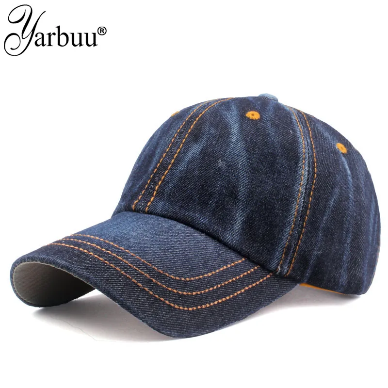 [YARBUU] Women Baseball Caps Hats For Men Denim Jeans Band Snapback Caps Casquette Plain Bone Hat Gorras Men Casual Dad Cap Hat