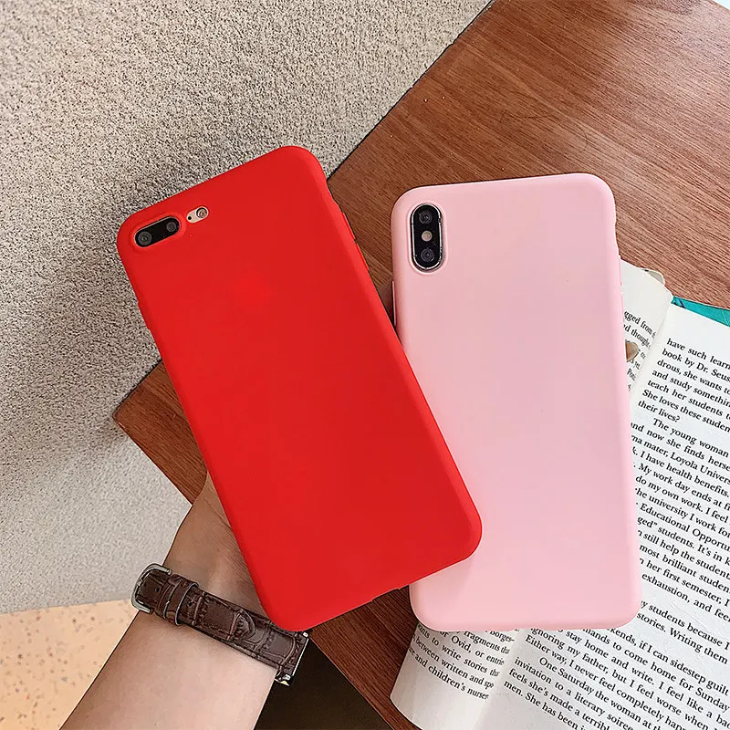 Candy Color Case For iPhone 7 8 X XR XS Max Silicone Soft TPU Cover 6 6S SE 5S 5 Plus Luxury Colorful Fundas |