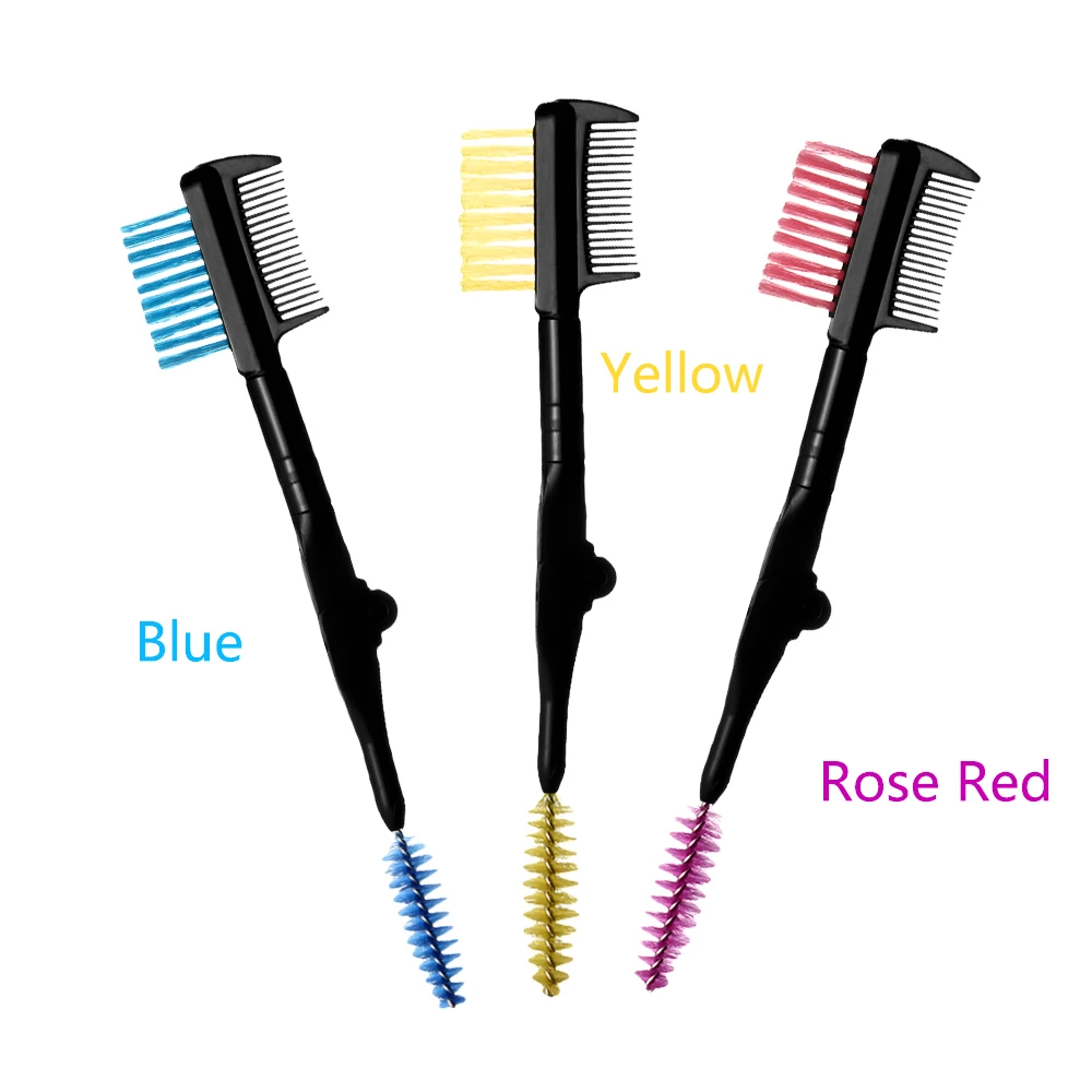 1 шт. Двухсторонняя щетка для бровей расческа ресниц разделитель туши