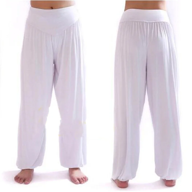 

Женские однотонные спортивные брюки-шаровары для йоги, с эластичным поясом