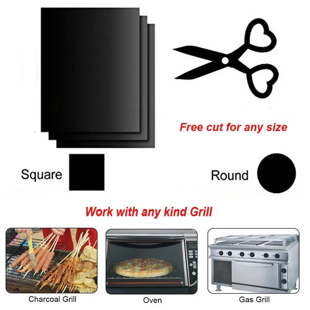 Бесплатная доставка набор из 5 ковриков для гриля антипригарные коврики и