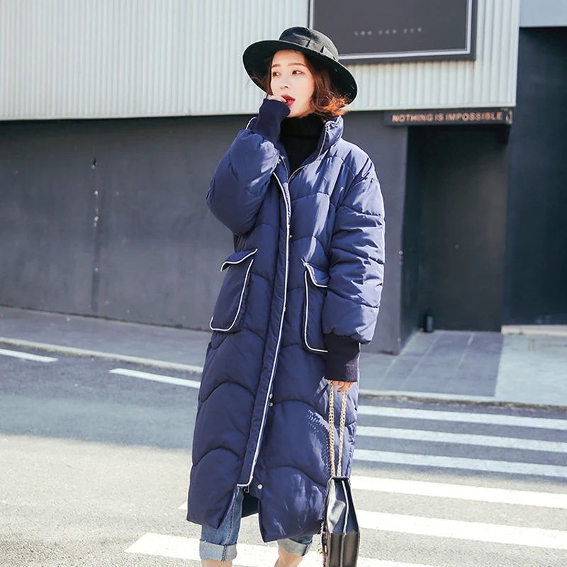 2018 новая зимняя куртка Для женщин Повседневное длинные Стиль био пух стенд