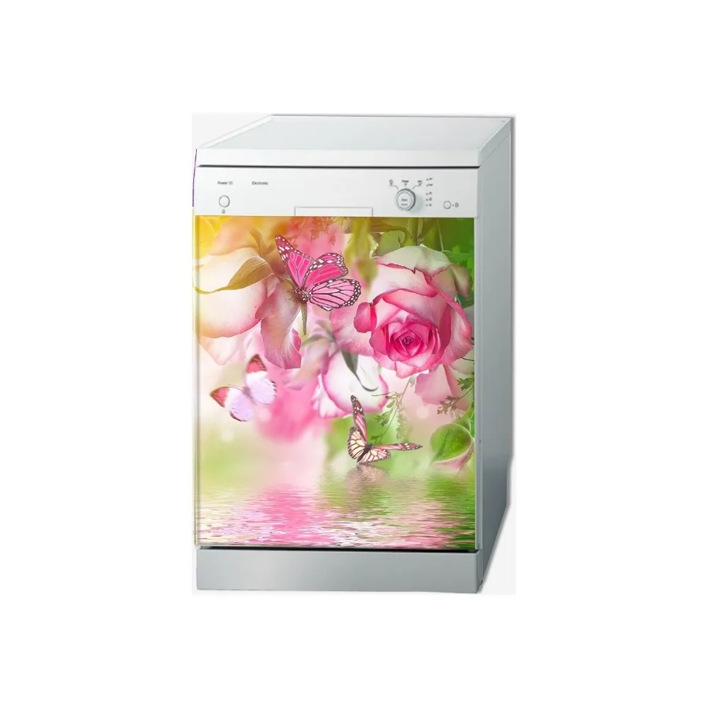 3D наклейка на холодильник Риверсайд Бабочка посудомоечная машина дверь крышка