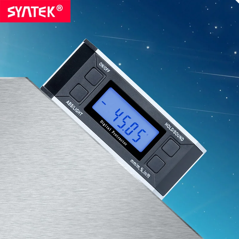 Syntek цифровой угломер и уровень коробки с магнитом освещает электронный