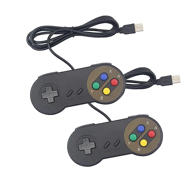 2pcs Black Gamepad USB игровой контроллер игровой джойстик геймпад контроллер для ПК Windows MAC компьютер для Linux SNES Raspberry Pi Gamestick управление - Цвет: 2pcs Black Gamepad