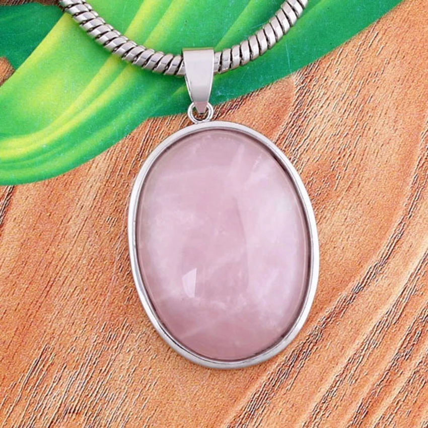 Xinshangmie Charm покрытый серебром натуральный розовый кварцевый кристалл кулон