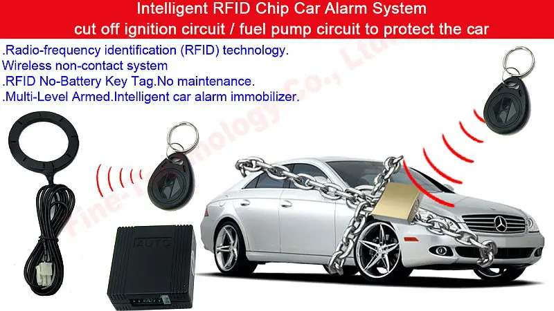 Автомобильный двигатель RFID 125 кГц с двумя брелоками замок сигнализация