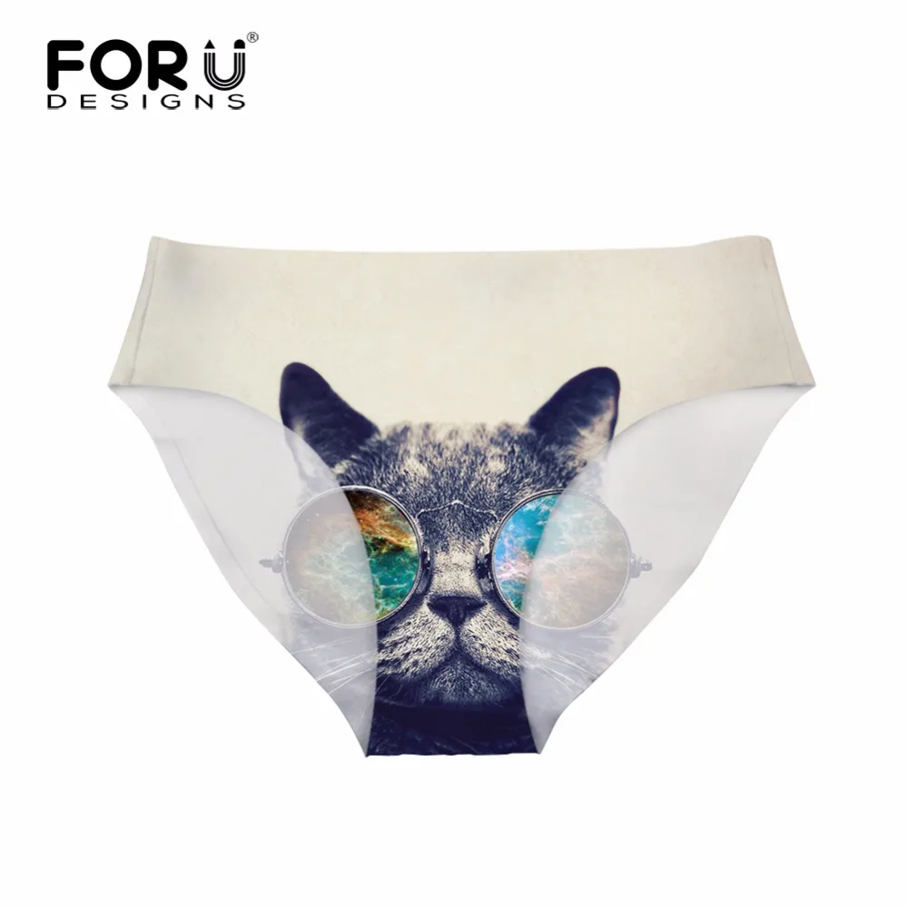 FORUDESIGNS/Бразильское бикини трусики купальник милый кот собака печать плавки