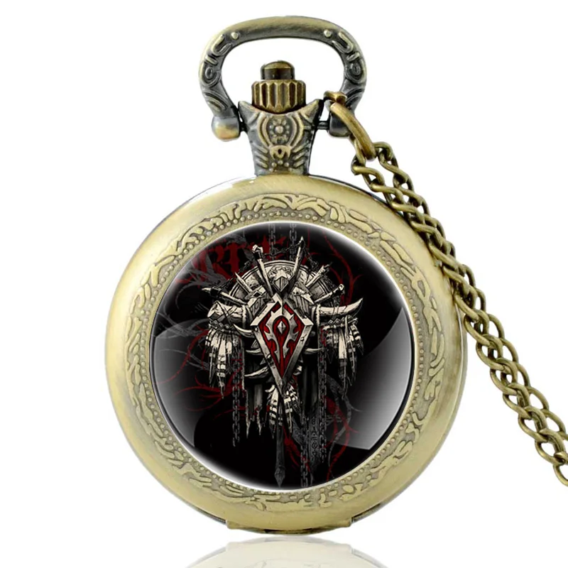 Новые поступления world of warcraft кварцевые карманные часы винтажные мужские и женские Warcraft бронзовая подвеска ожерелье Подарки - Цвет: Bronze
