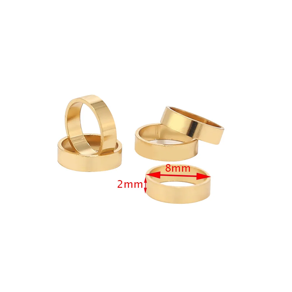 8mmx2mm 20 шт золотой тон из нержавеющей стали 8 мм Ювелирные изделия компоненты результаты замкнутый круг Джамп-кольцо для изготовления ювелирных изделий - Цвет: 8mmx2mm