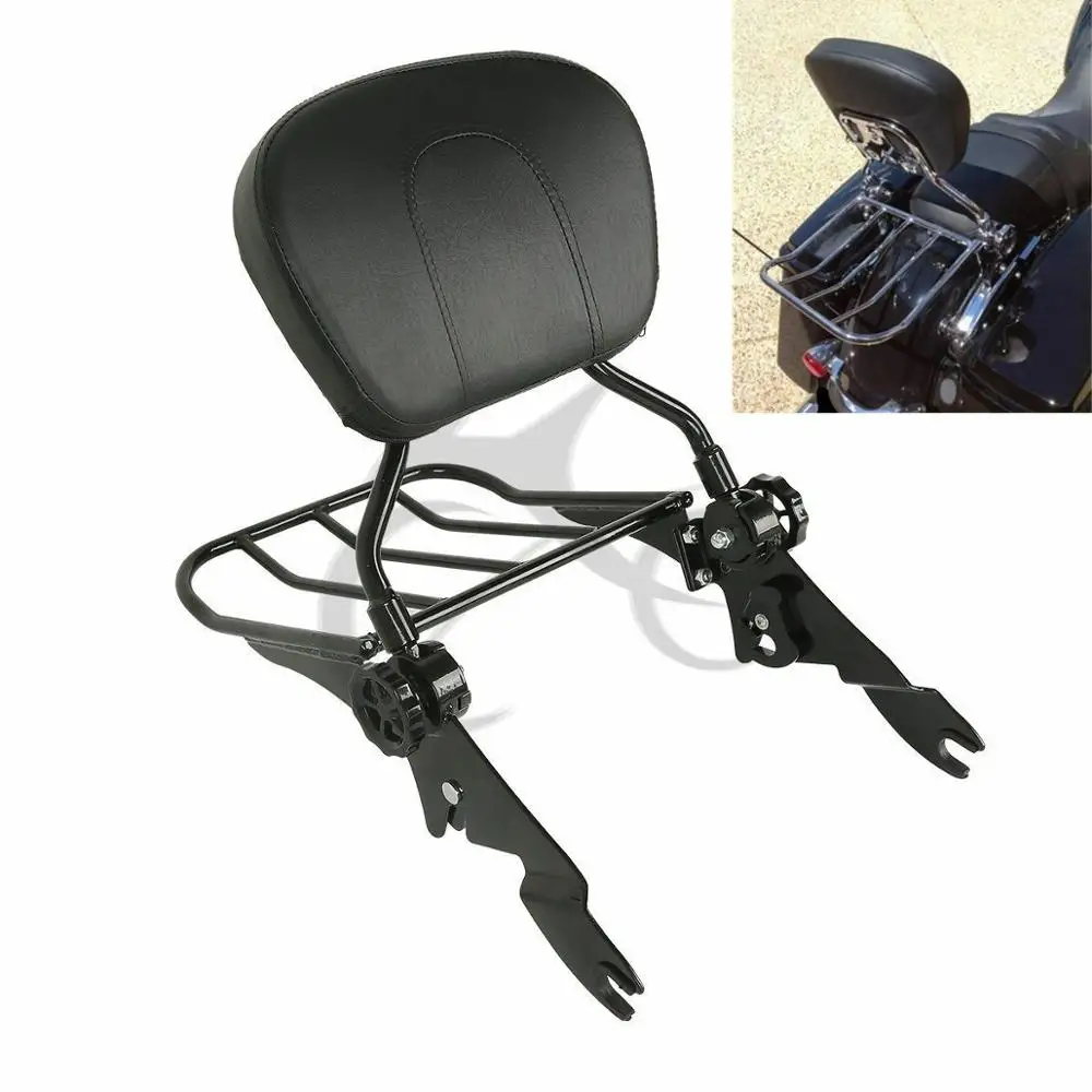 Черная/хромированная подкладка для мотоцикла багажная стойка Harley Touring Road King Electra