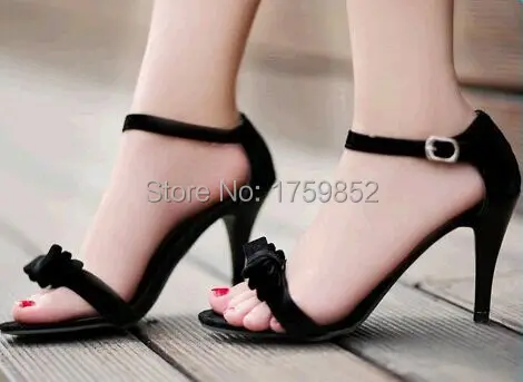 2015 обувь принцессы высокий каблук сандалии открытый носок бантик тонкий большие