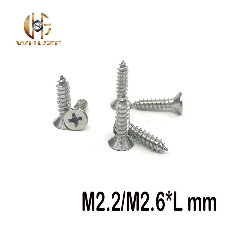 50pcs M3*6/8/10/12/16/20/25/30/35/40/50mm 304 Stainless steel self-tapping screws cross countersunk head tapping flat head screw
