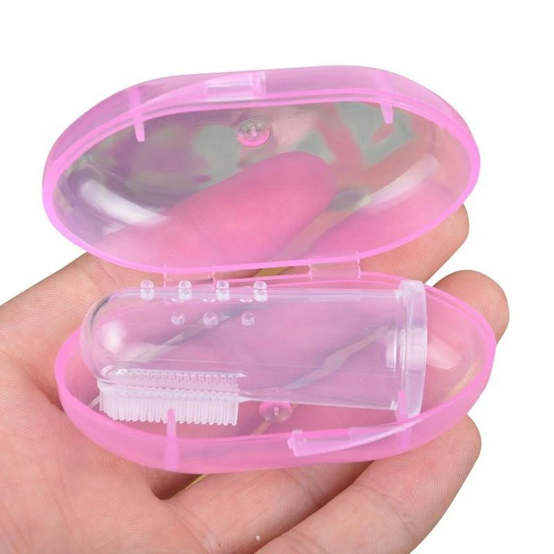 

Baby Toothbrush Silicon Toothbrush+Box Children Teeth Clear Soft Silicone Infant Tooth Brush Rubber Cleaning Dropship for 0-2 Y