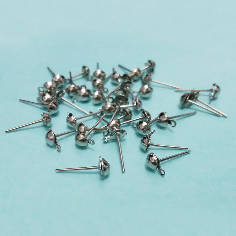 Фурнитура для сережек шпильки головы иглы бижутерия сделай сам с полушариком