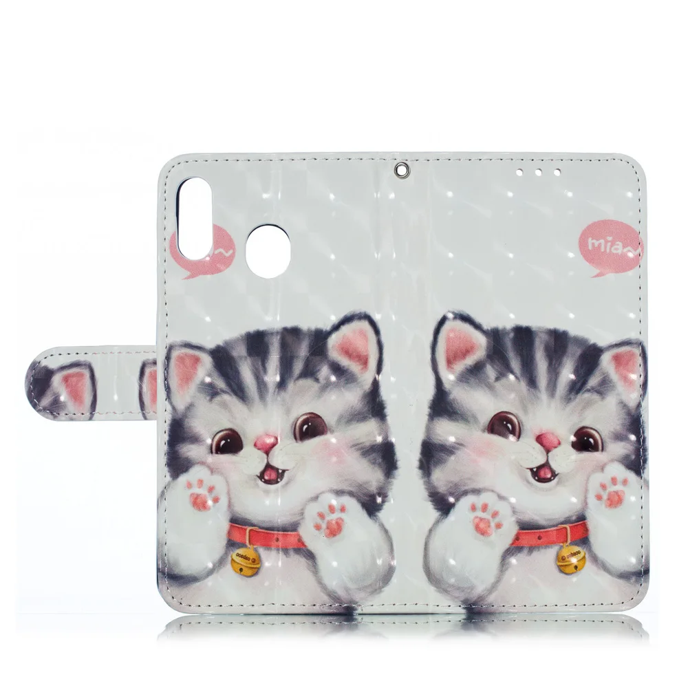 Flip Cover For Samsung Galaxy M20 M 20 PU Leather Bumper Case SM-M205FN/DS SM-M205F/DS Cute 3D Painting Stand Cases SM M205FN/S | Мобильные