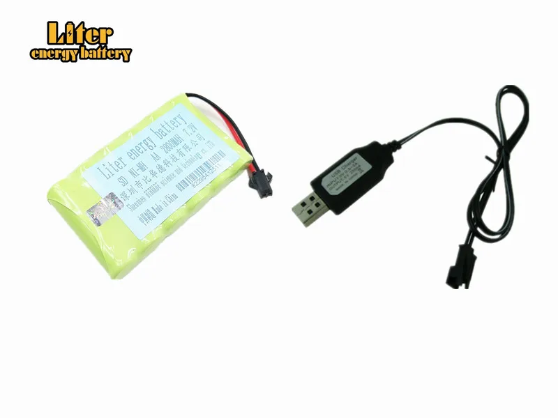7.2v 2800mah AA NI-MH Battery with charger High capacity electric toy battery Remote car ship robot rechargeable | Электроника