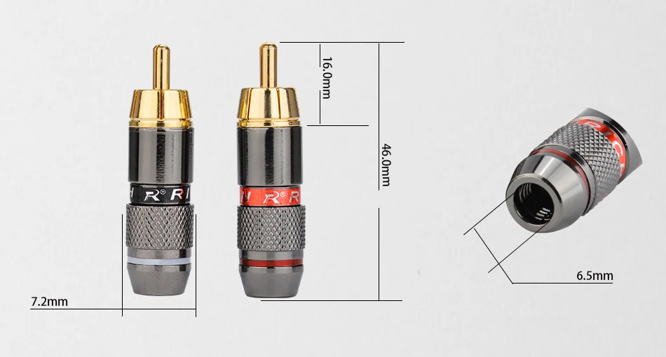 2 шт. RCA разъем Лидер продаж позолоченный Медь прочный RCA разъем вращающийся замок Аудио видео RCA разъем