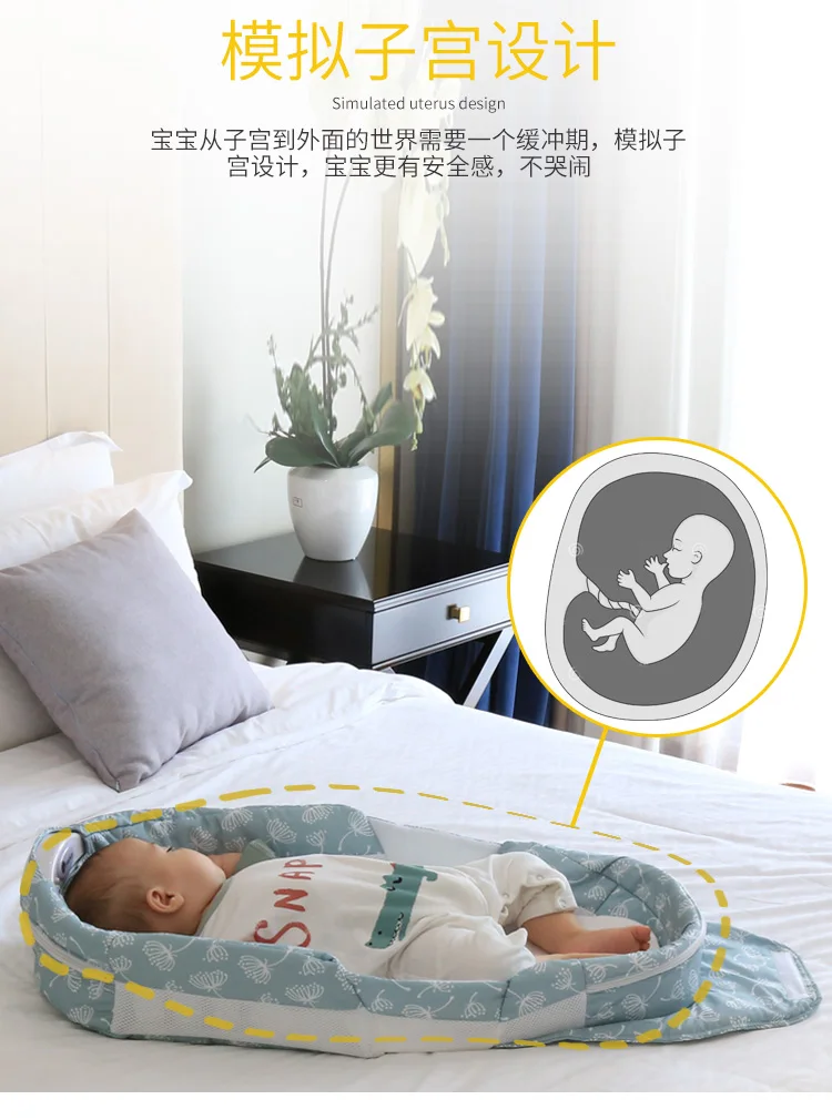 Portable collapsible crib newborn 0-7 months baby bed multi-function net weight 2.1kg breathable | Мать и ребенок