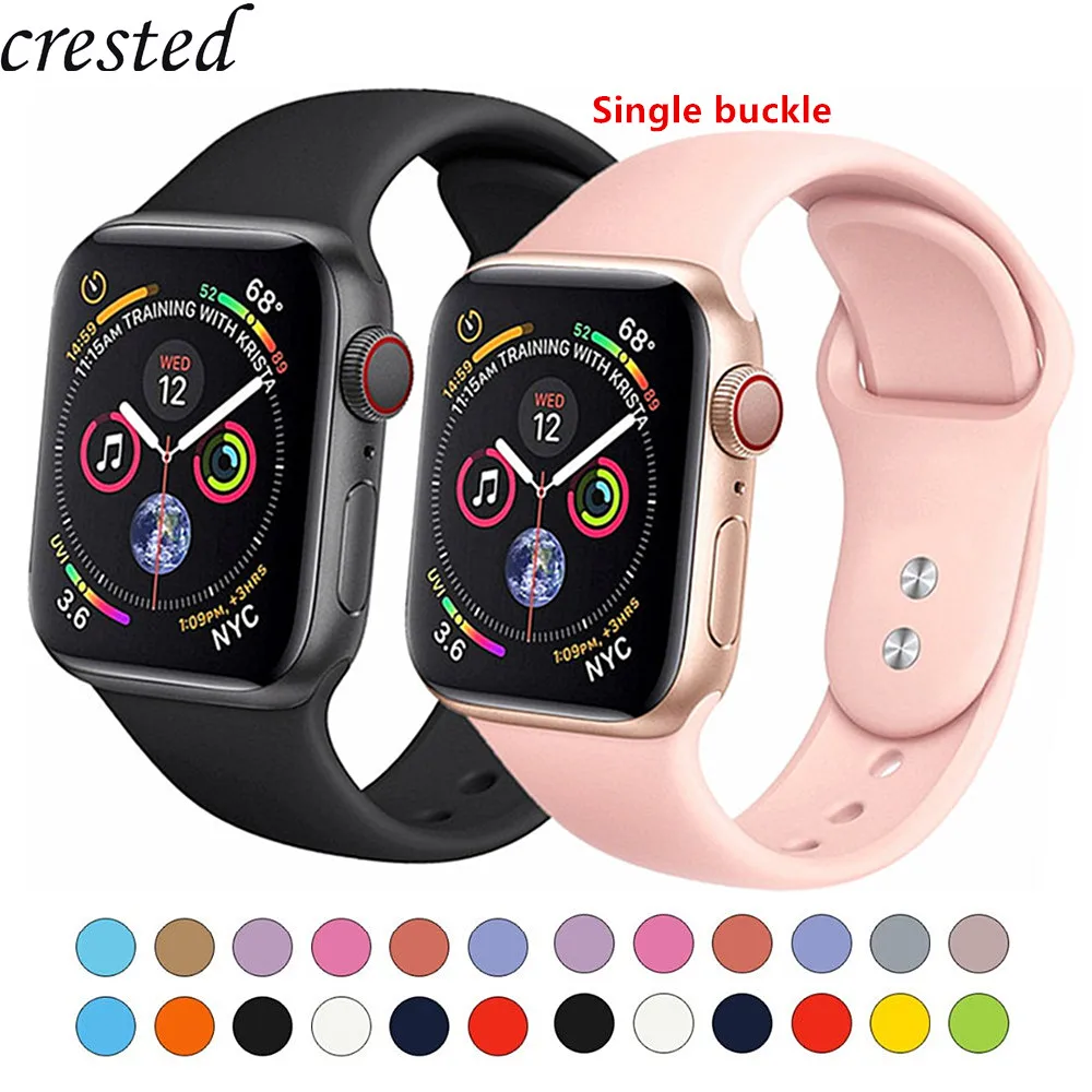 Ремешок для спортивных часов Apple Watch band 4/3 iWatch 38 мм 42 44 40 часы с силиконовым