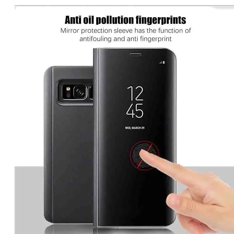 Зеркальный флип держатель Sinbeda для Samsung S8 S9 Plus Note 5 мобильный телефон S6 S7
