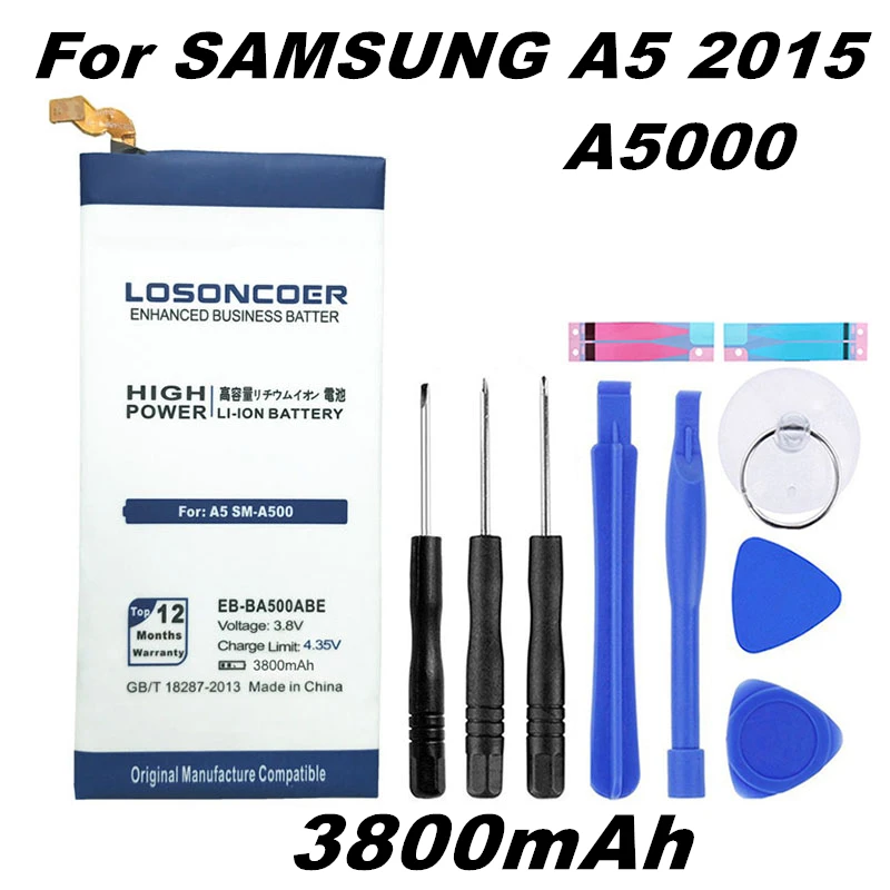 LOSONCOER 3800 мач EB BA500ABE аккумулятор для Samsung Galaxy A5 2015 A5000 A5009 A500F A500H SM A500 A500K Free