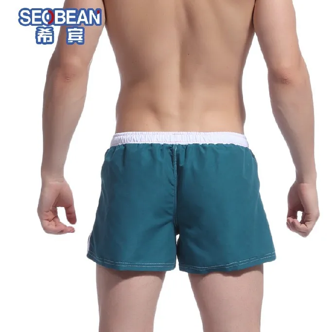 

SEOBEAN men's fashion color block decoration lounge trunks sexy shorts