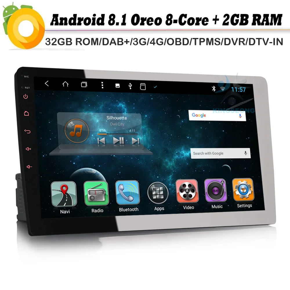 8 ядерный 10 1 &quotDAB + DIN Авторадио Android GPS Bluetooth навигация 4G OBD DVB T2 AUX автомобильный