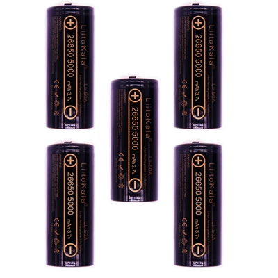 5pcs battery Liitokala, новинка 26650, перезаряжаемый литиевый аккумулятор, lii-50A, 5000 мА/ч, 3,7 в, острый, 20А, мощный светильник, светильник-вспышка, батарея - Цвет: 5pcs battery