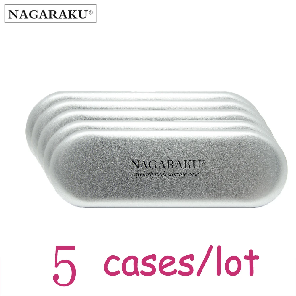 NAGARAKU 5 шт./лот, пинцет для наращивания ресниц, инструменты для наращивания ресниц, коробка для пинцетов, портативные безопасные инструменты для макияжа