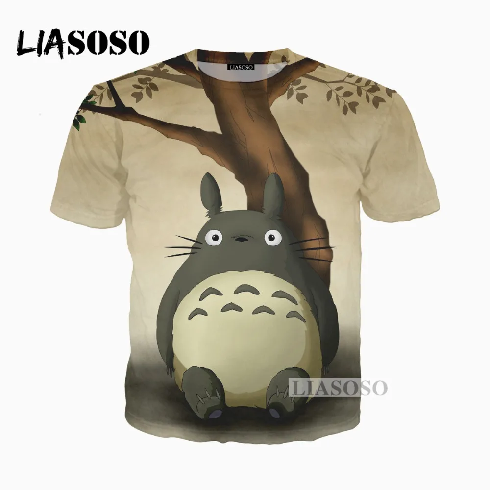 LIASOSO 2018 Забавный 3D принт для женщин и мужчин милый мультфильм Тоторо футболка