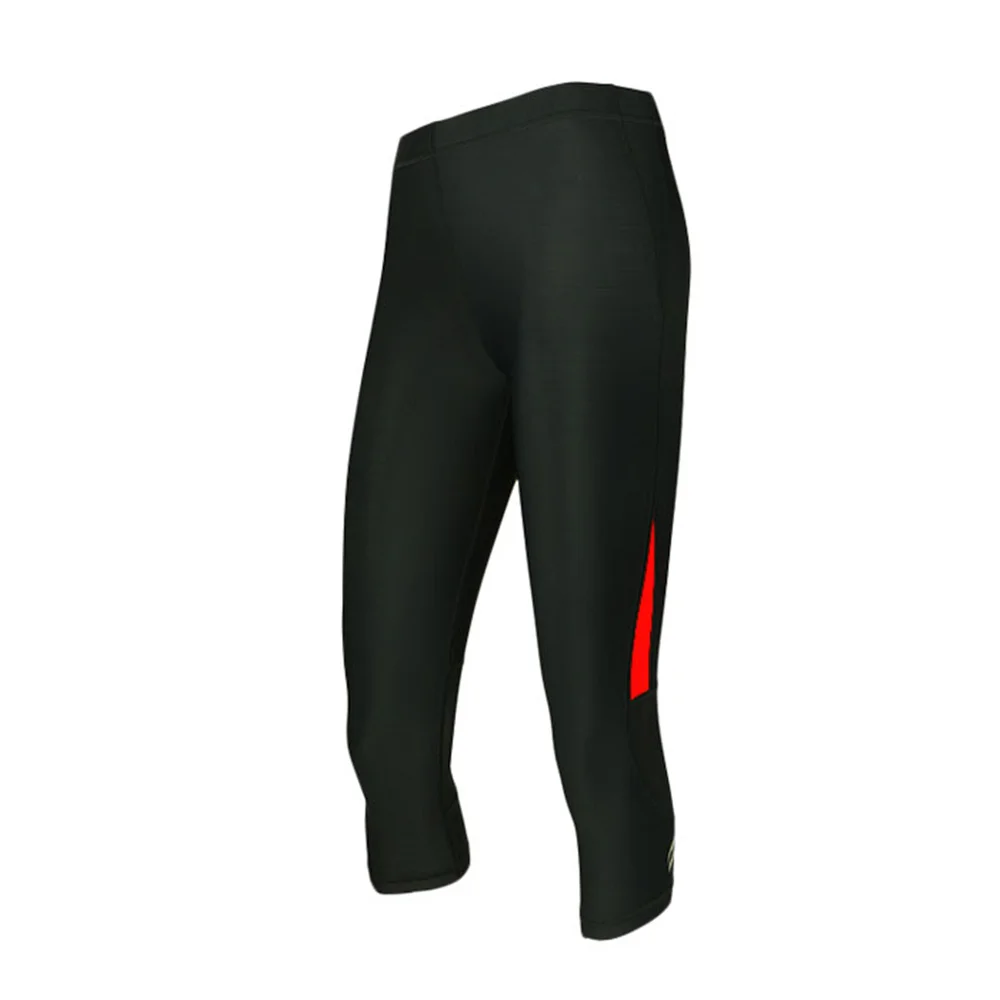 Black red ARSUXEO женские 3/4 компрессионные колготки базовые слои для бега, спортзала Бодибилдинг тренировки занятия фитнесом брюки спортивная одежда - Цвет: Black red